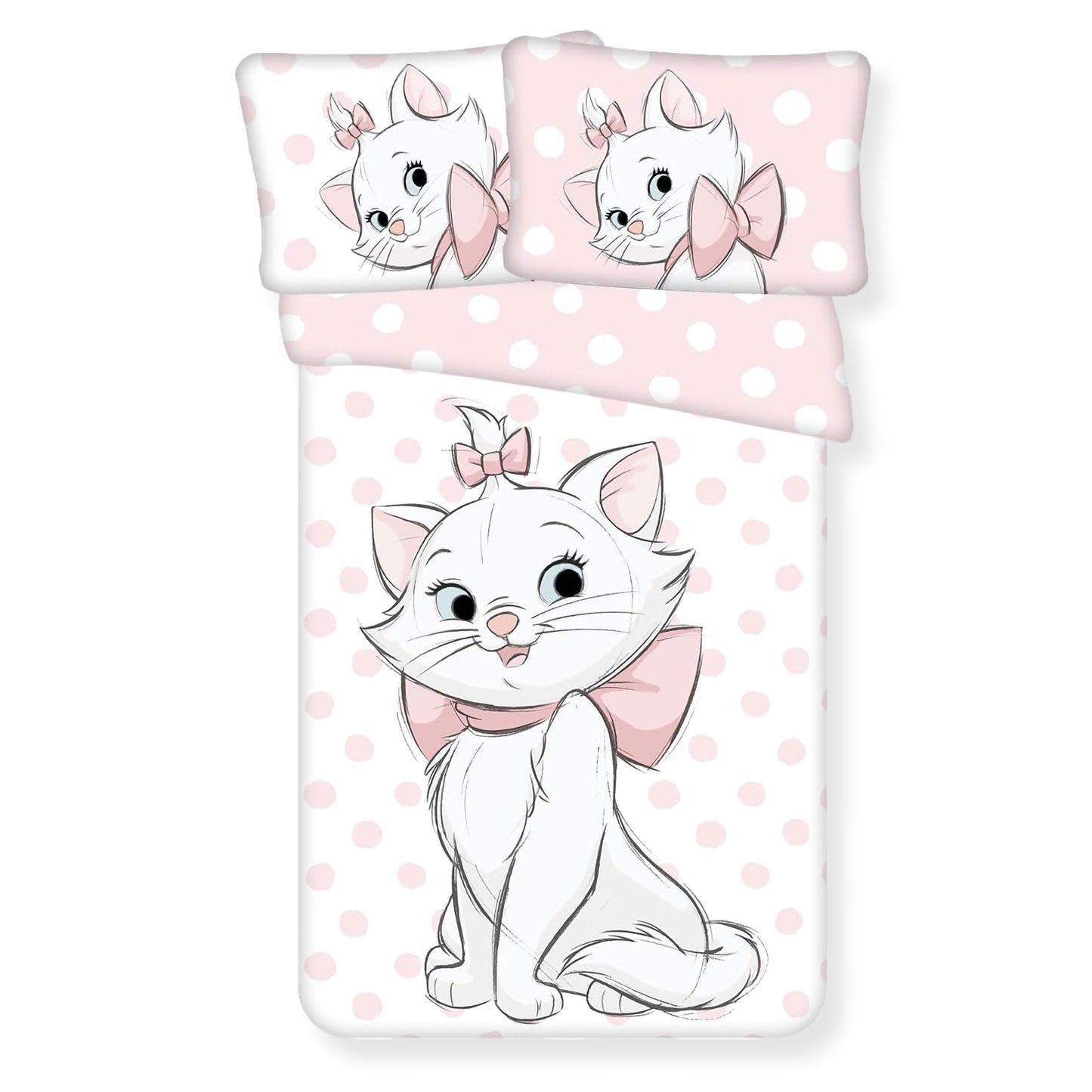 Set lettino culla copripiumino Aristogatti Marie federa ufficiale in cotone 6560