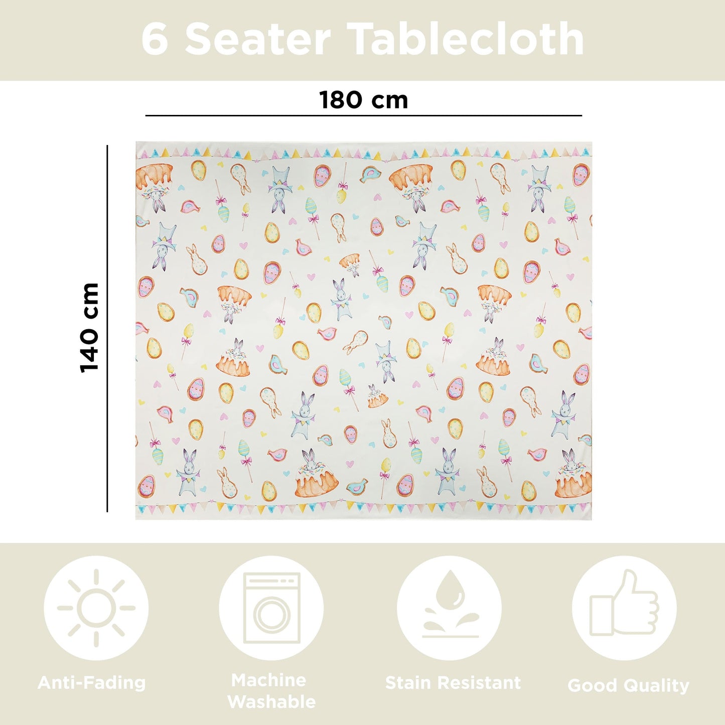 Copritavolo Pasquale tovaglia antimacchia Pasqua 6 posti 6565