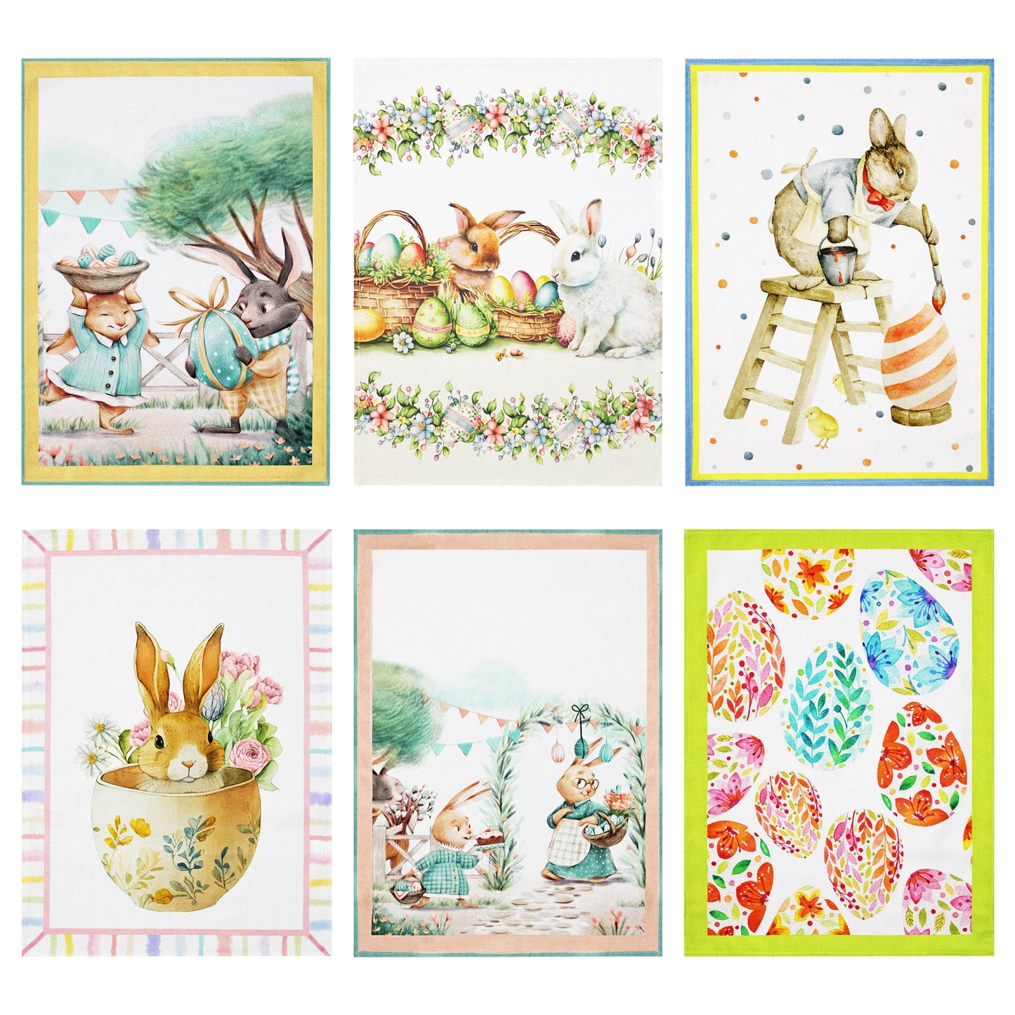 Set Strofinacci pasquali 6pz Maestri Cotonieri Dolce Pasqua in cotone 6577