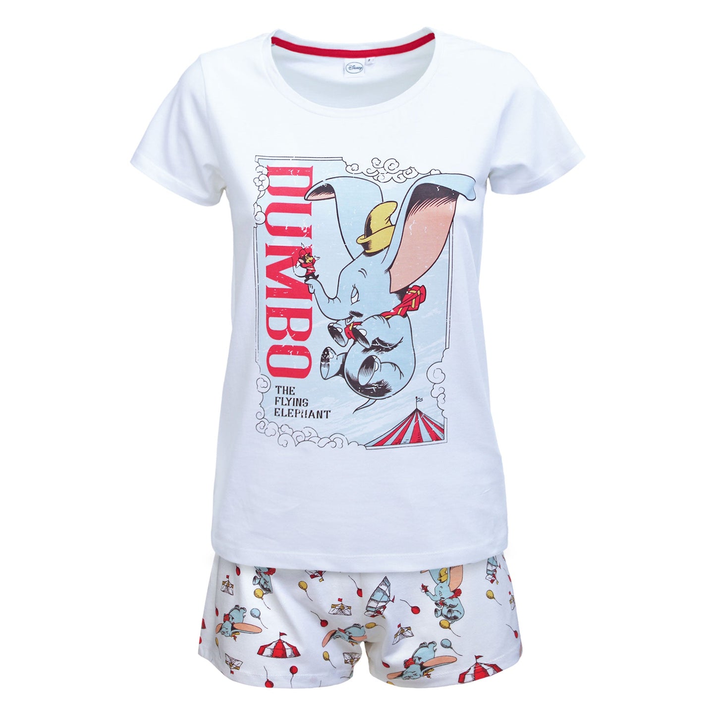 Pigiama donna Disney Dumbo T-shirt e shorties ragazza in cotone 6578