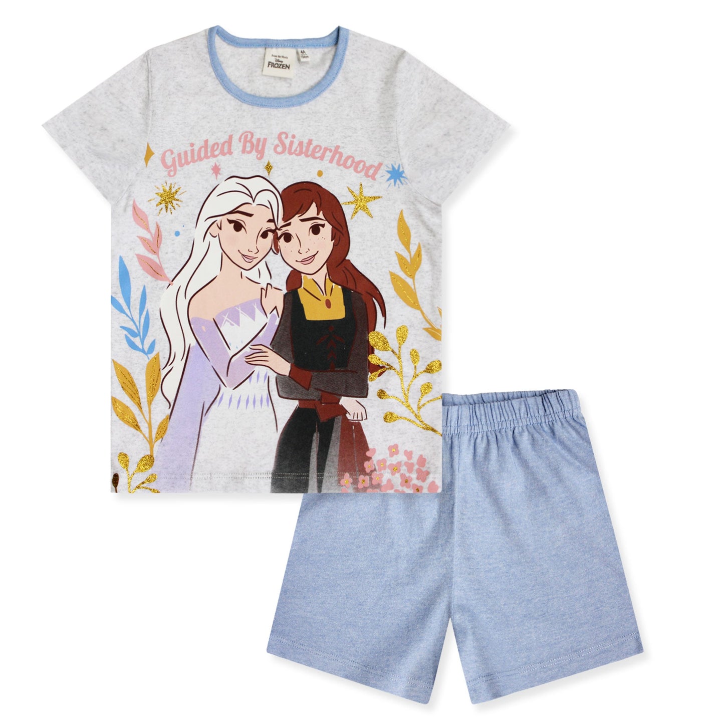 Pigiama bambina Disney Frozen t-shirt e pantalone corto estivo in cotone 6582