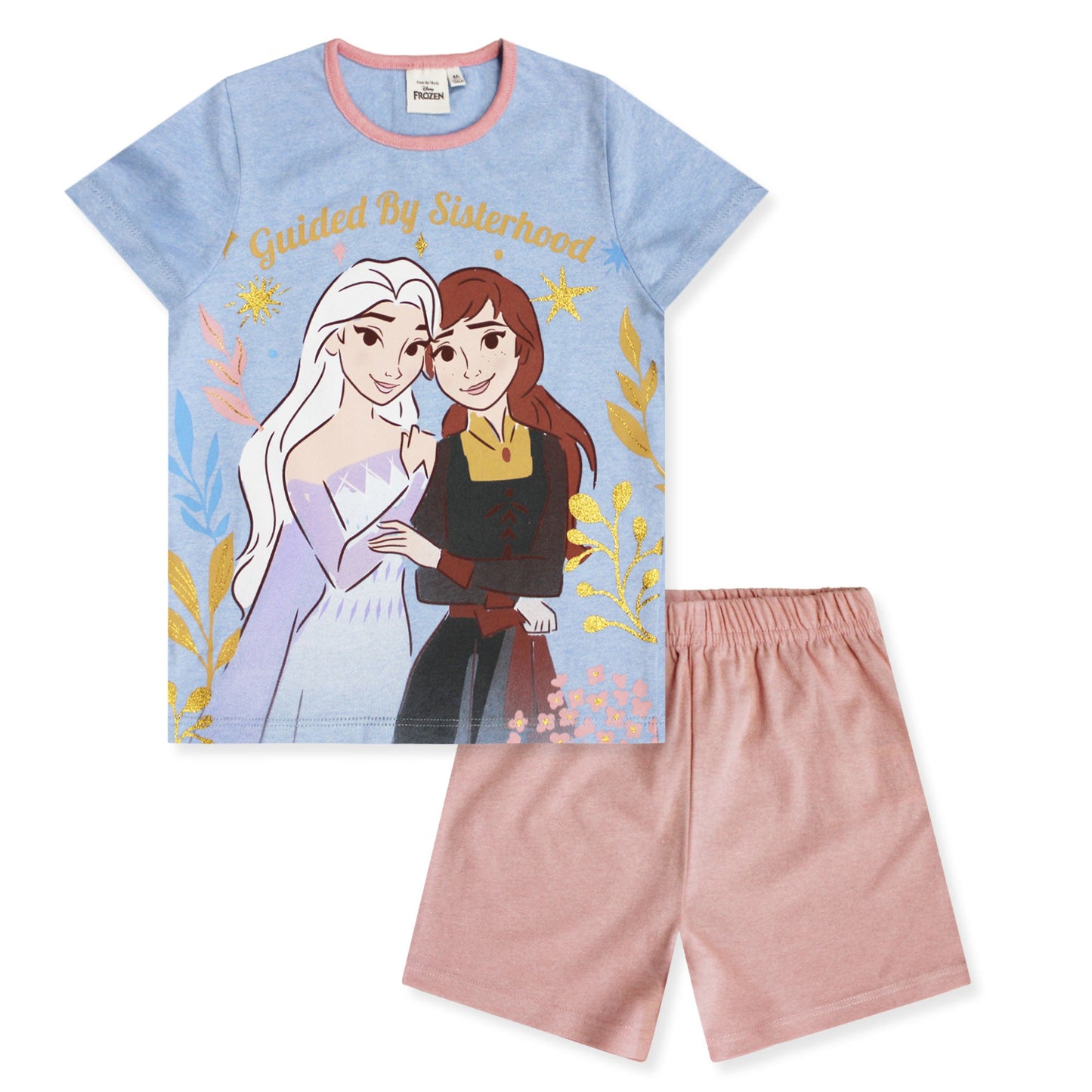 Pigiama bambina Disney Frozen t-shirt e pantalone corto estivo in cotone 6582