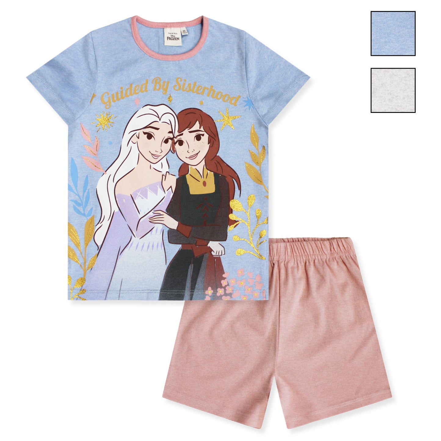 Pigiama bambina Disney Frozen t-shirt e pantalone corto estivo in cotone 6582
