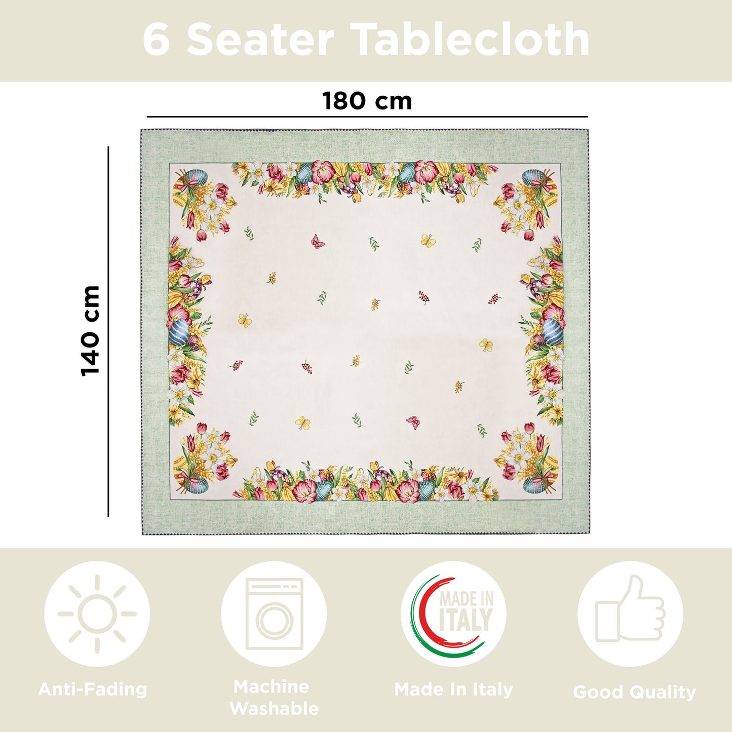 Copritavolo Pasquale in gobelin Vingi tovaglia Pasqua 6 posti Dis.3 6597