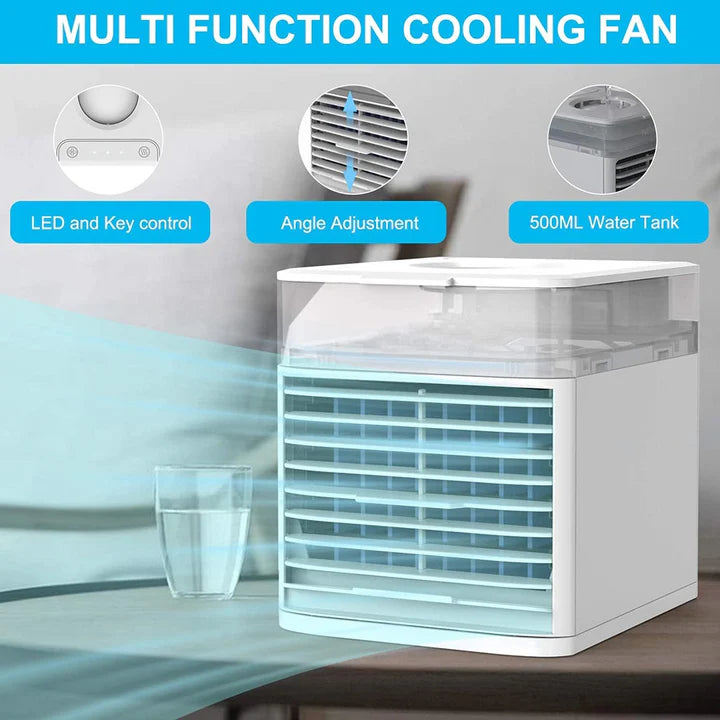 4 in1 Mini Air Cooler Condizionatore d'aria Portatile da ufficio casa con 7 Led