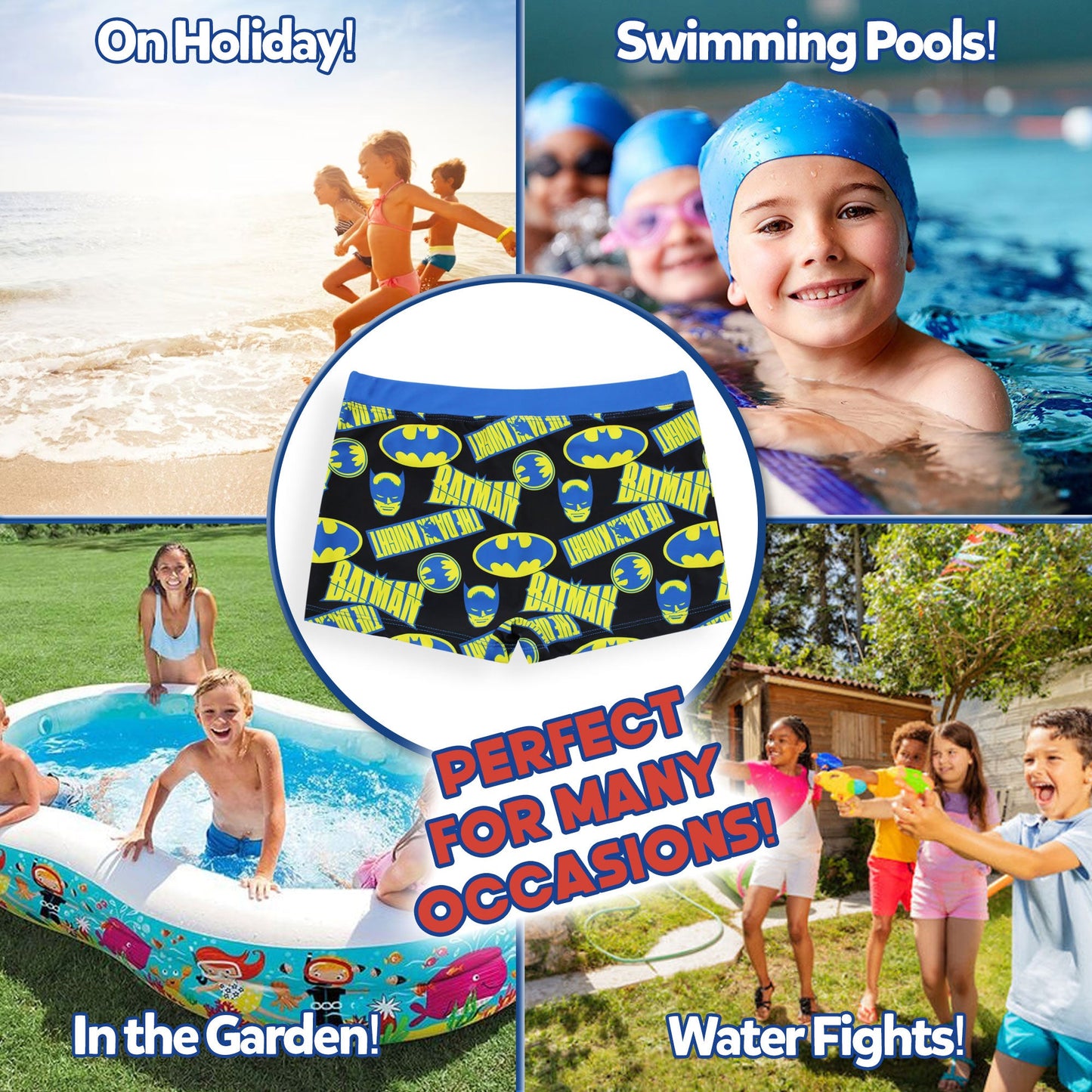 Costume da bagno bambino DC Comics Batman pantaloncino boxer mare bimbo 6636