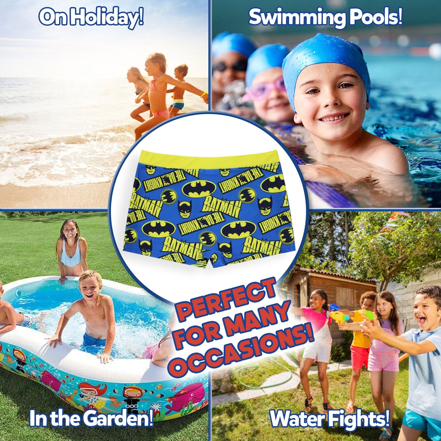 Costume da bagno bambino DC Comics Batman pantaloncino boxer mare bimbo 6636