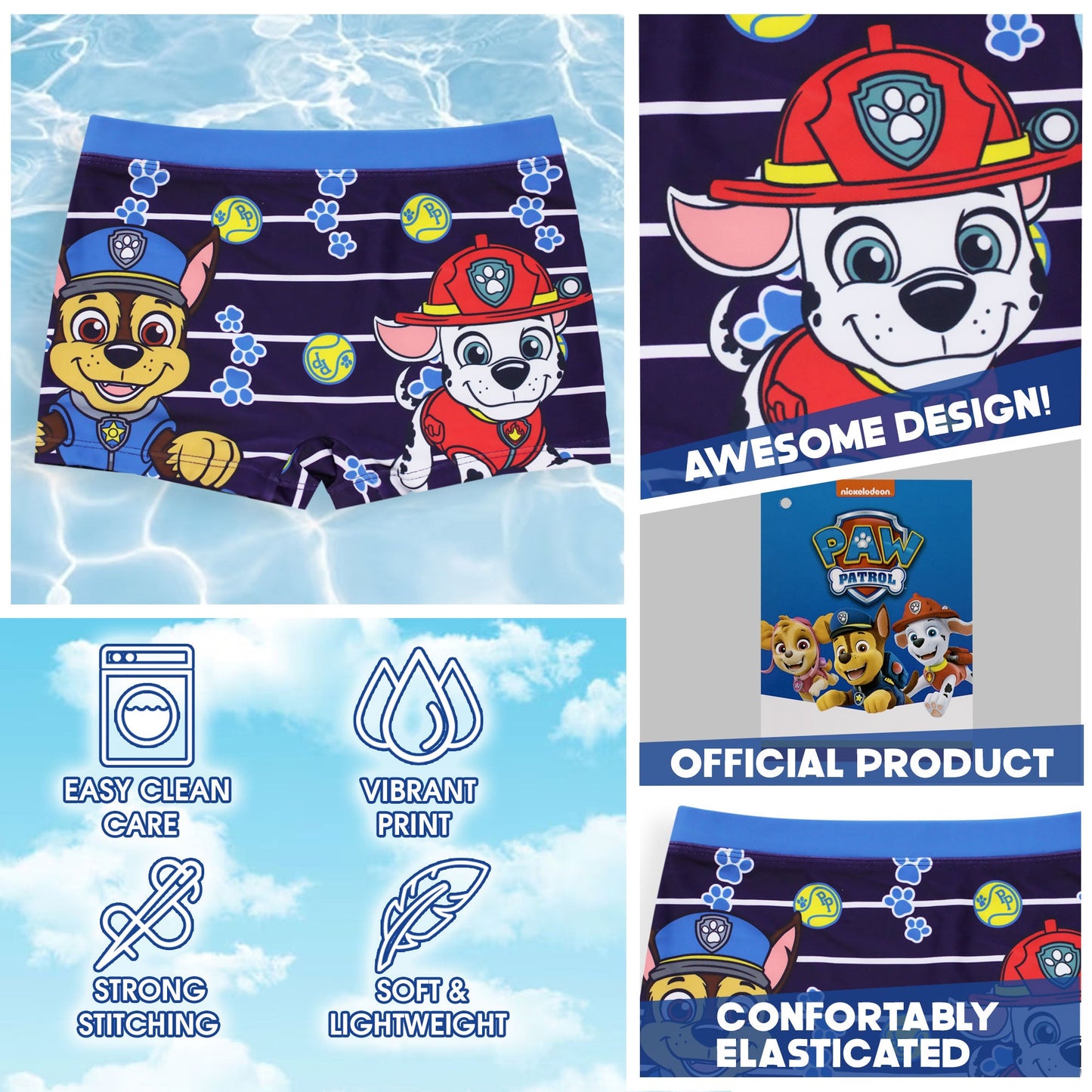 Costume da bagno per bambino Paw Patrol boxer mare bimbo 6639