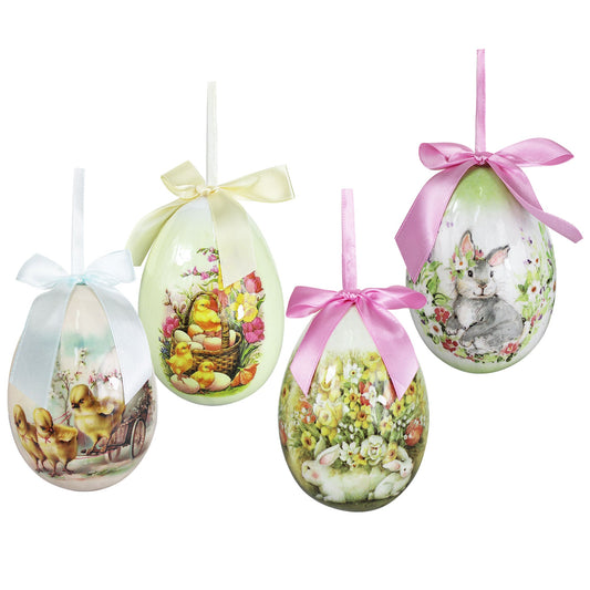 Set Uova decorative pasquale decorazione Pasqua 4pz Nuvole di Stoffa 6648