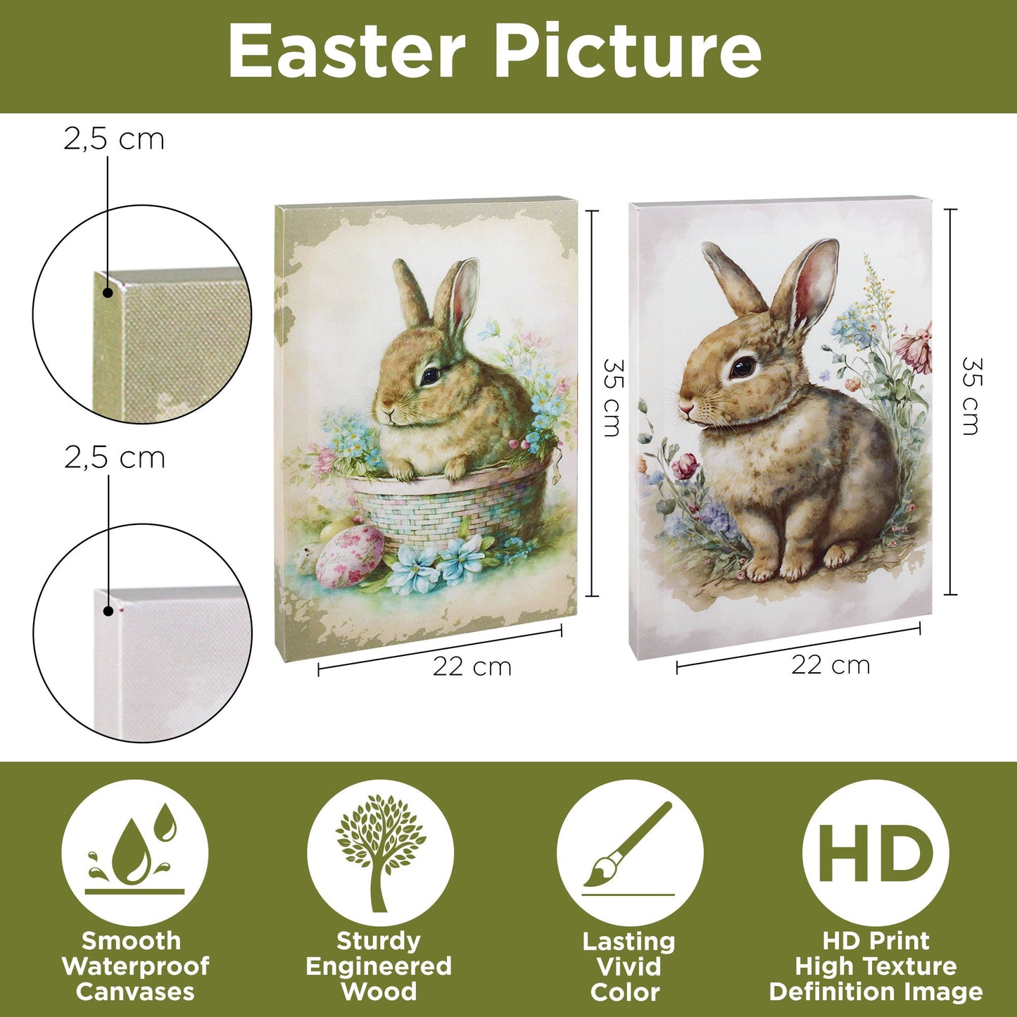 Quadri pasquali da appendere Decorazione Pasqua Nuvole di Stoffa Bunny 6652