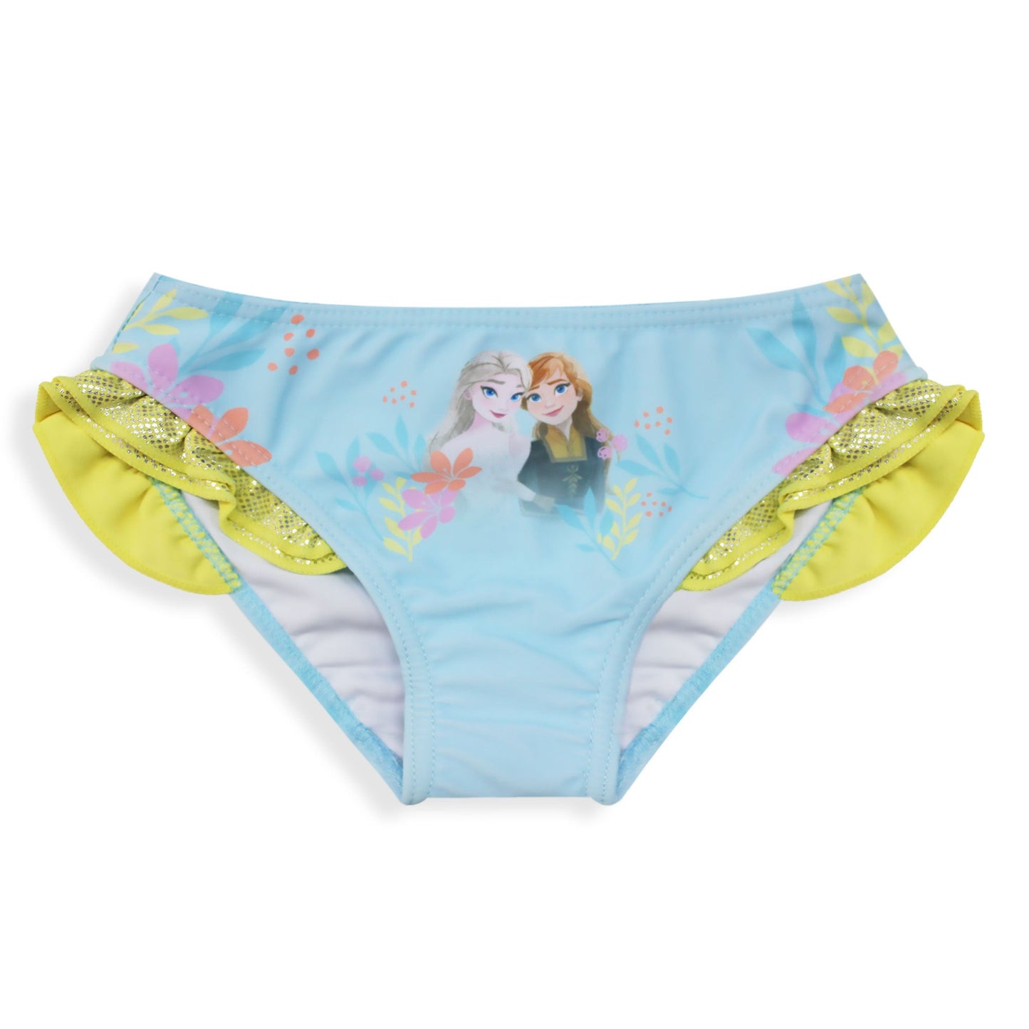 Costume da bagno slip mare per bambina Disney Frozen Elsa e Anna con volant 6657