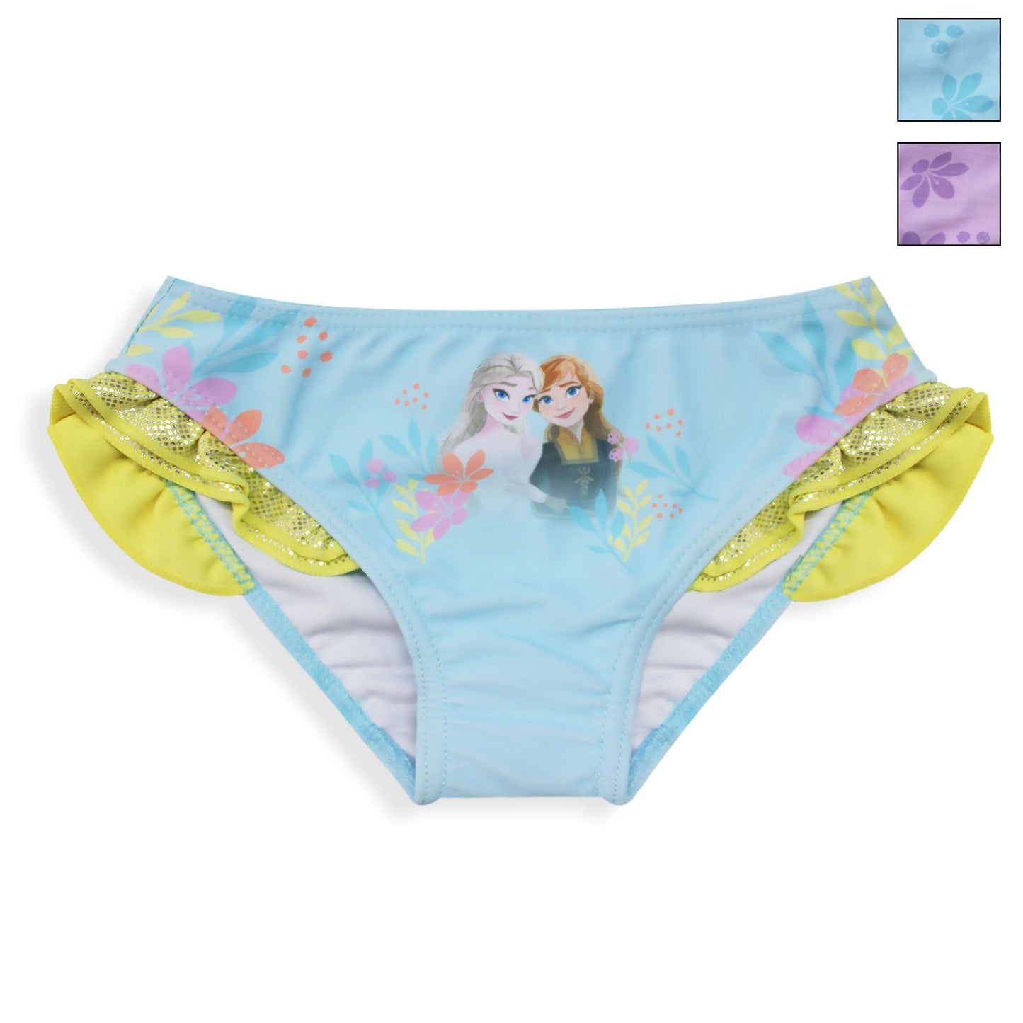 Costume da bagno slip mare per bambina Disney Frozen Elsa e Anna con volant 6657