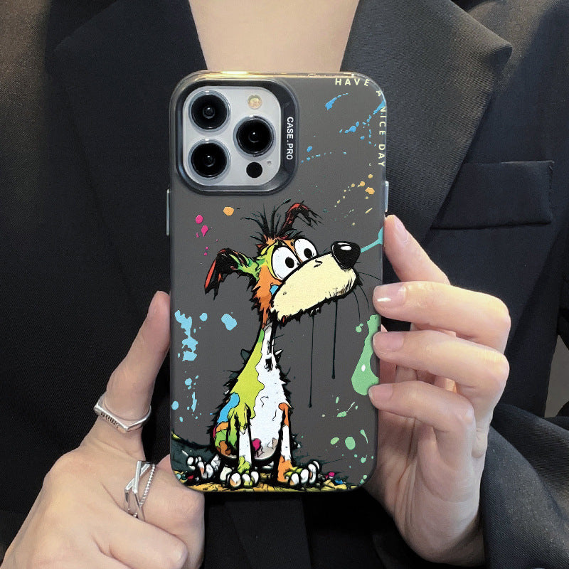 Simple Cartoon Color Silver Phone Case
