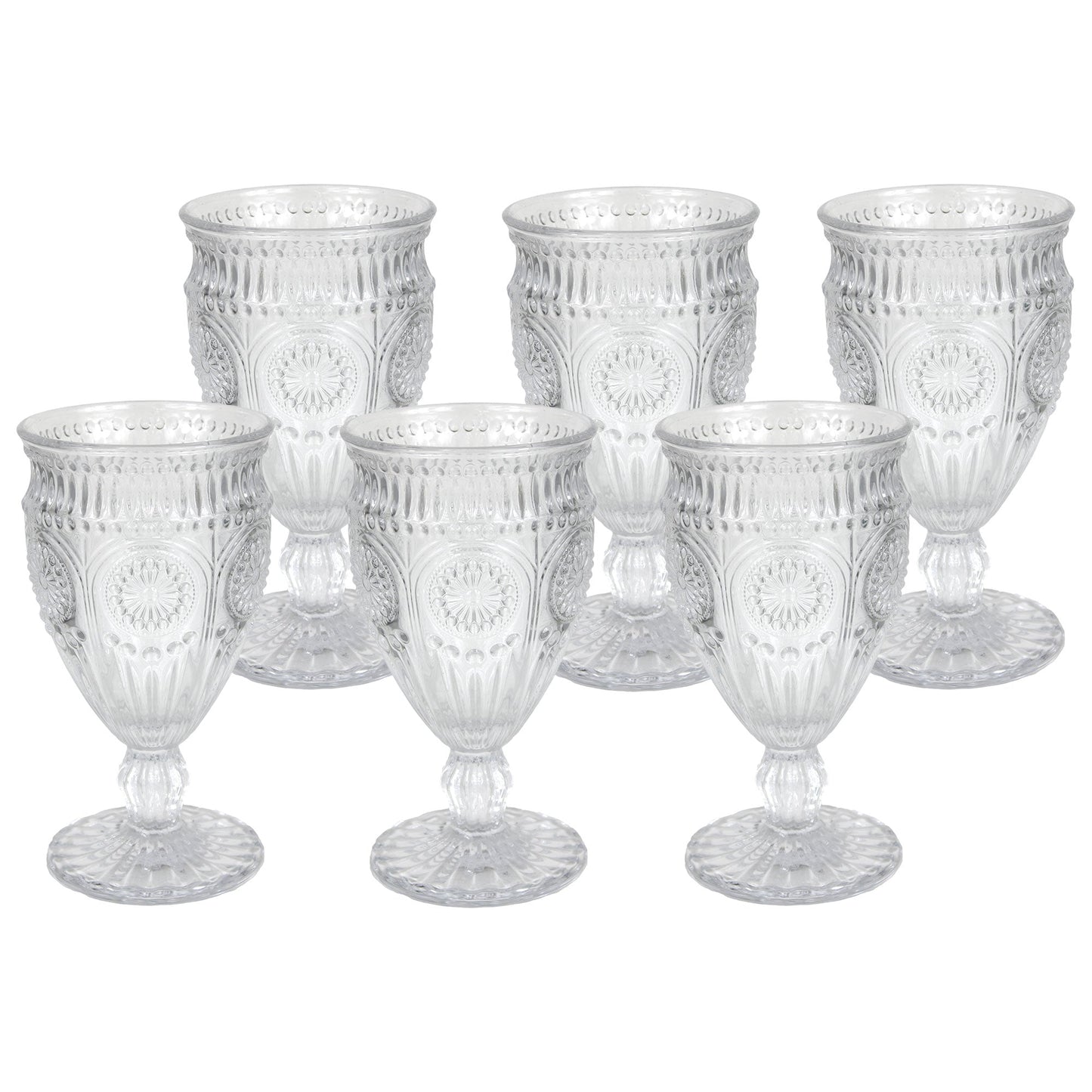 Calici da acqua bicchieri Nuvole di Stoffa Shabby chic in vetro 6pz h16,5cm 6670