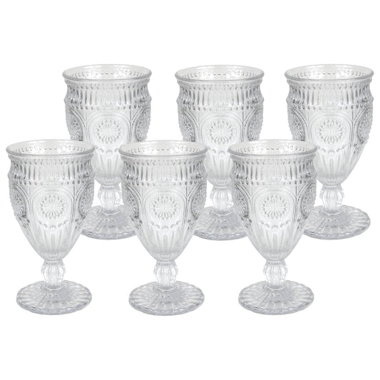 Calici da acqua bicchieri Nuvole di Stoffa Shabby chic in vetro 6pz h16,5cm 6670