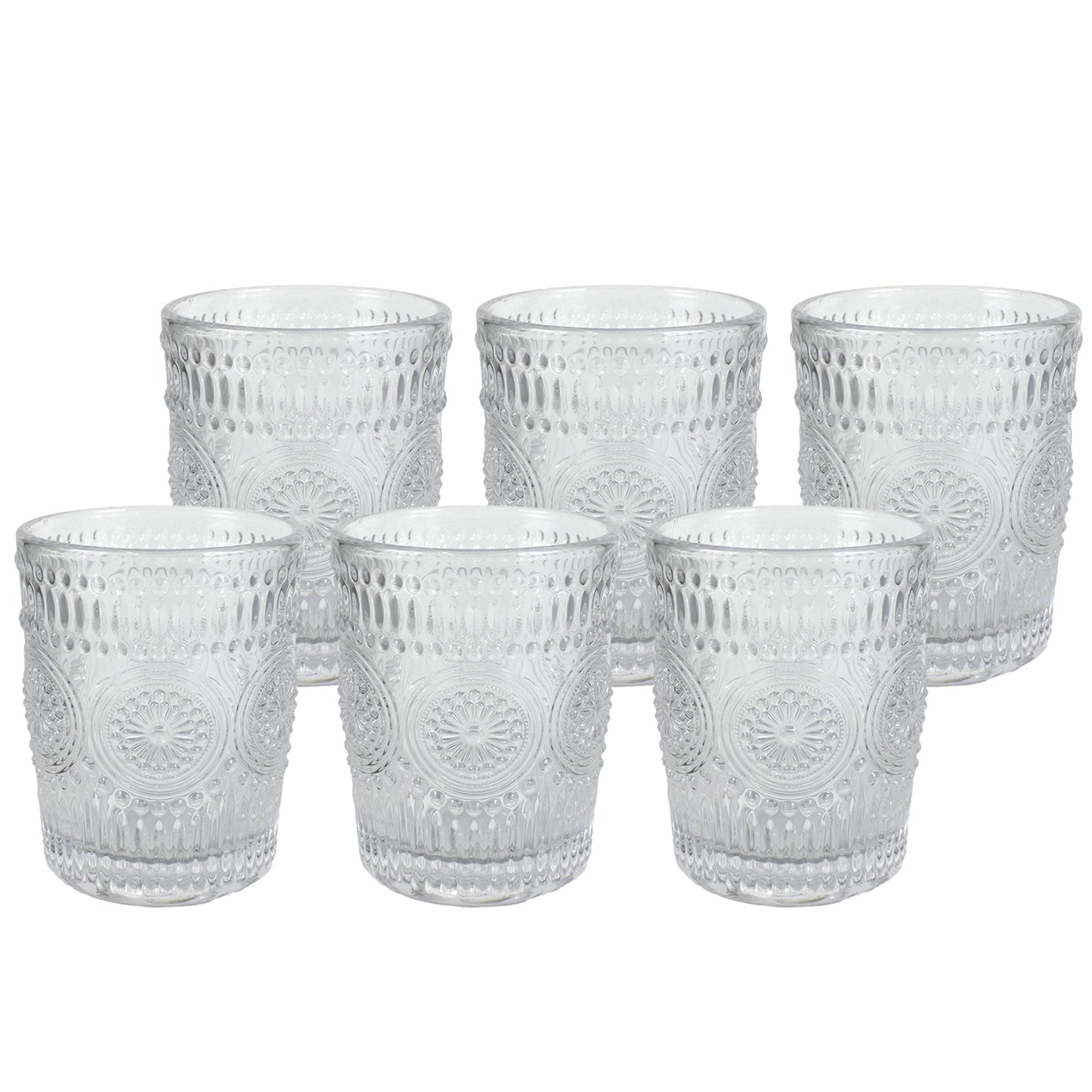 Bicchieri da acqua Nuvole di Stoffa Shabby chic in vetro 6pz h10cm 6671