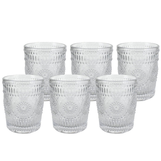 Bicchieri da acqua Nuvole di Stoffa Shabby chic in vetro 6pz h10cm 6671