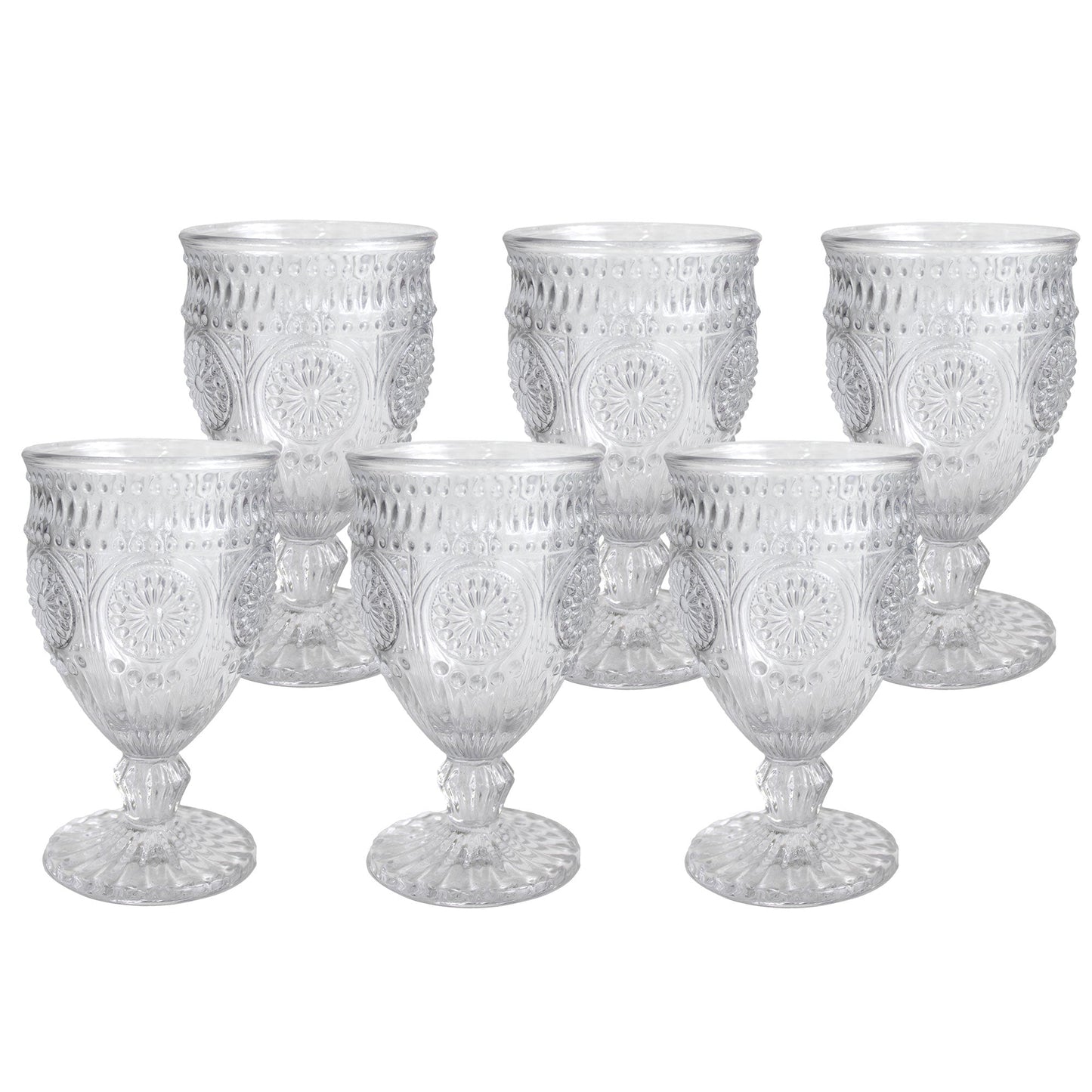 Calici da vino bicchieri Nuvole di Stoffa Shabby chic in vetro 6pz h14cm 6672