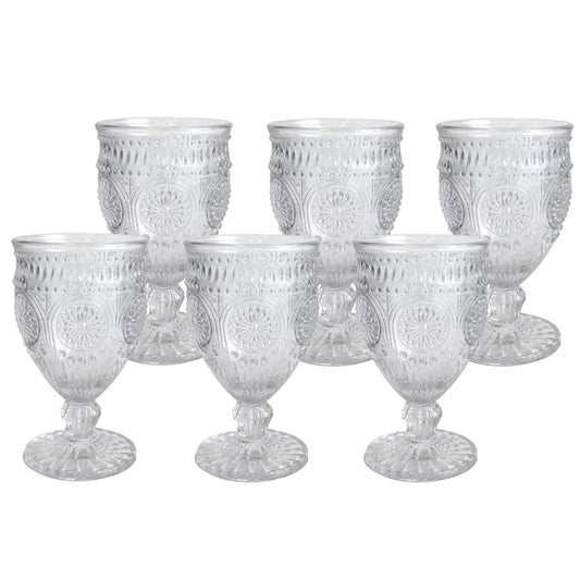 Calici da vino bicchieri Nuvole di Stoffa Shabby chic in vetro 6pz h14cm 6672