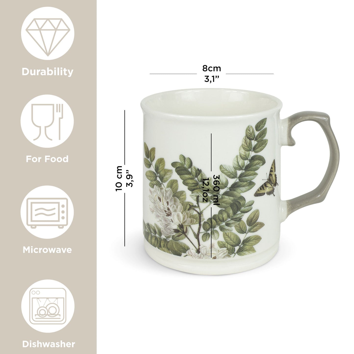 Tazze Natural Chic Mug porcellana Nuvole di Stoffa Herbarium 360ml 6682