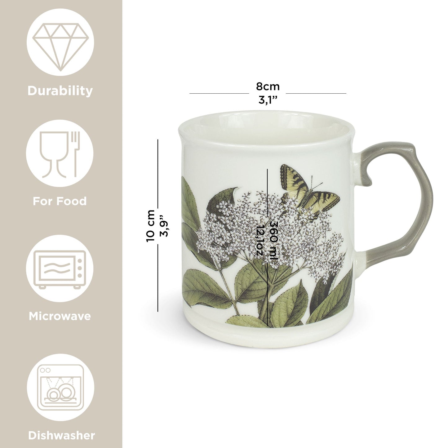 Tazze Natural Chic Mug porcellana Nuvole di Stoffa Herbarium 360ml 6682