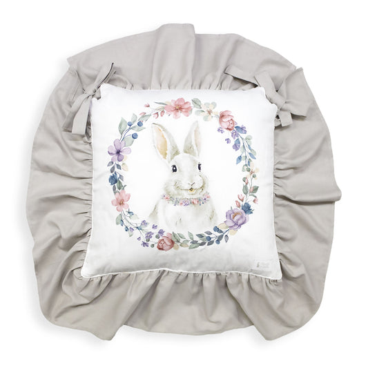 Cuscino coprisedia pasquale con balza Nuvole di Stoffa 40x40+15cm Bunny 6689