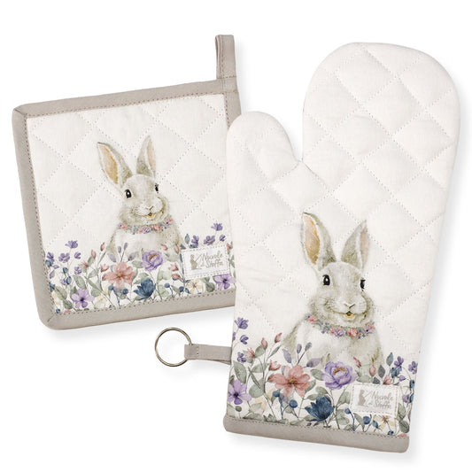 Guantone e Presina da forno Pasquale Nuvole di Stoffa Bunny Shabby Chic 6695