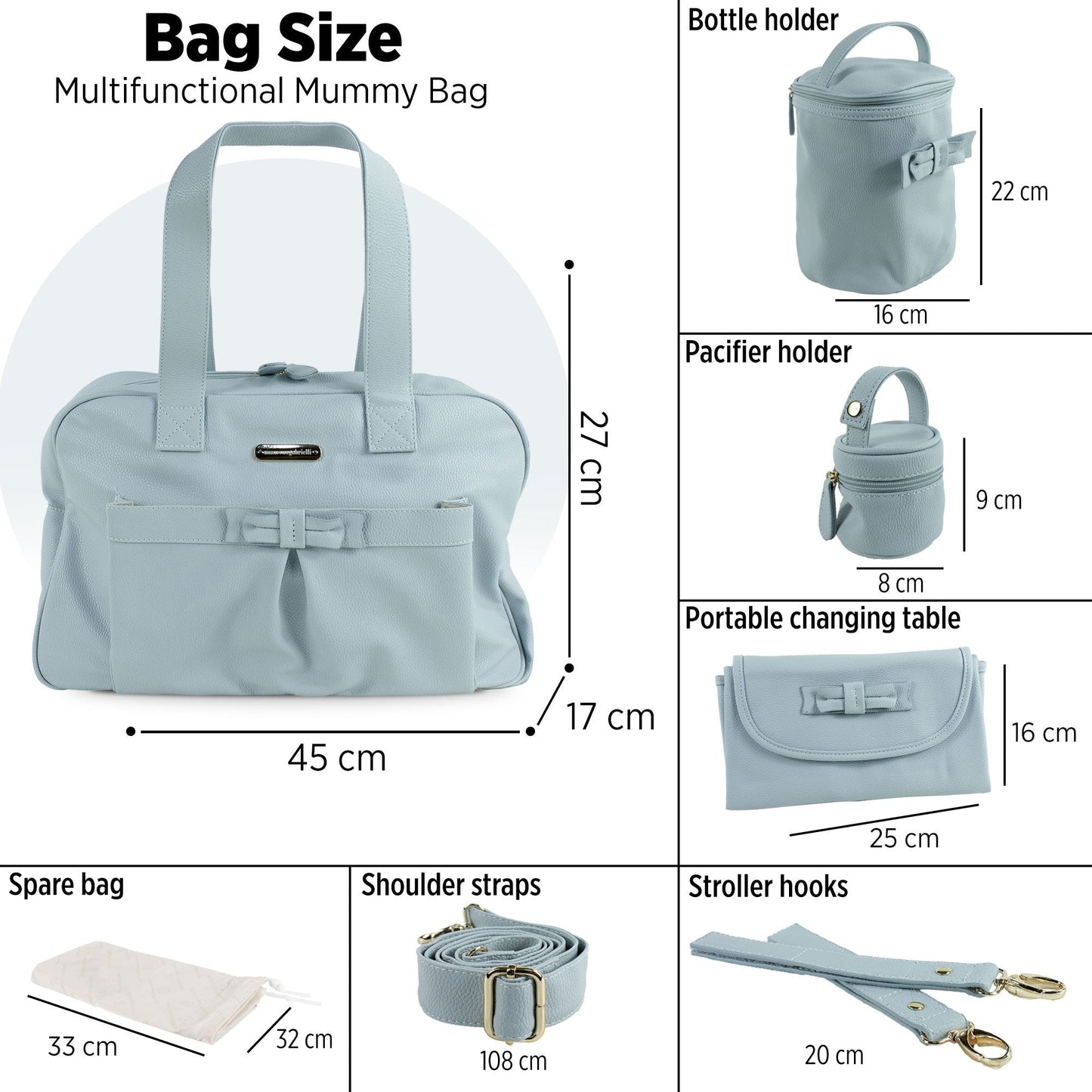 Set Borsa fasciatoio per nascita Neonato Nazareno Gabrielli in ecopelle 6740