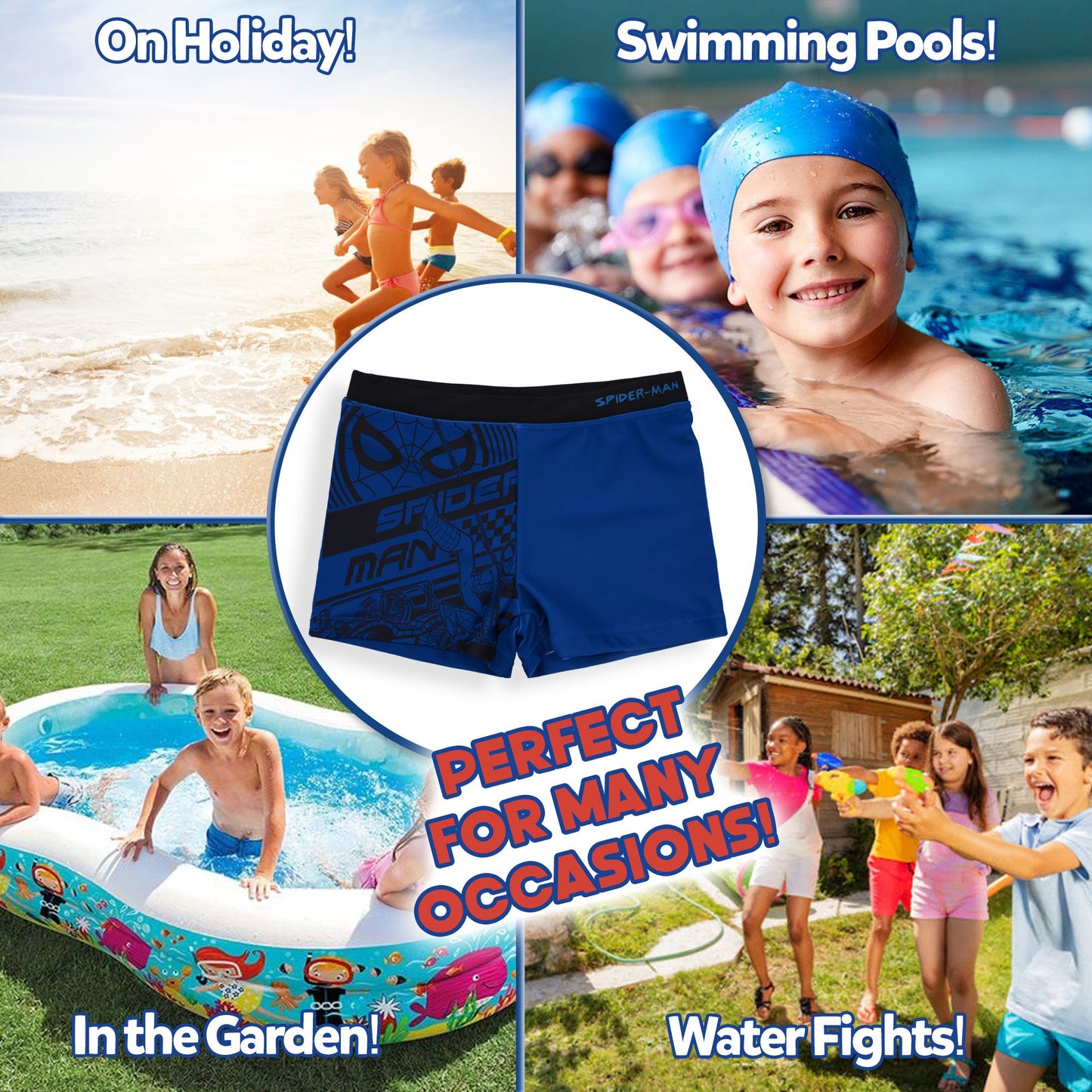 Costume da bagno bambino Marvel Spiderman fluo boxer mare bimbo 6769