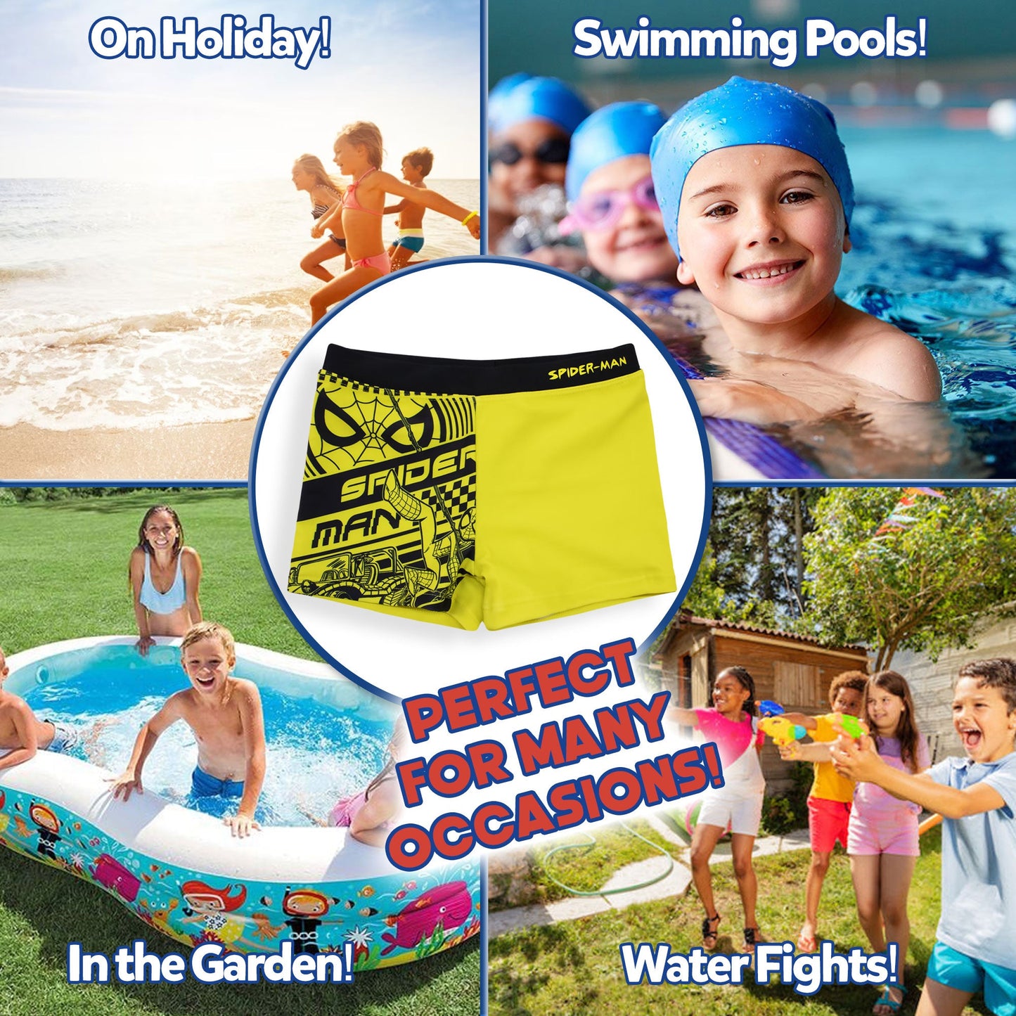 Costume da bagno bambino Marvel Spiderman fluo boxer mare bimbo 6769