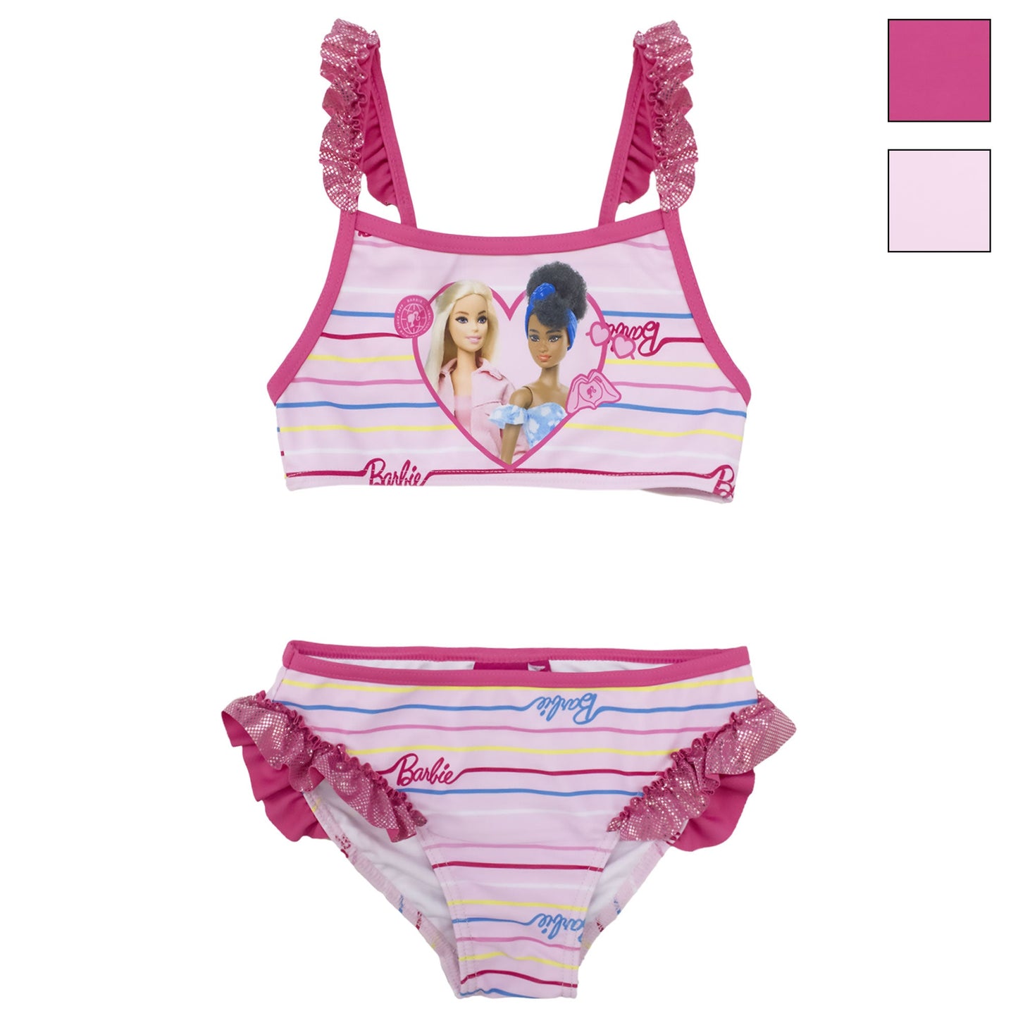 Costume da bagno bikini Mattel Barbie bambina 2 pezzi con volant mare 6775
