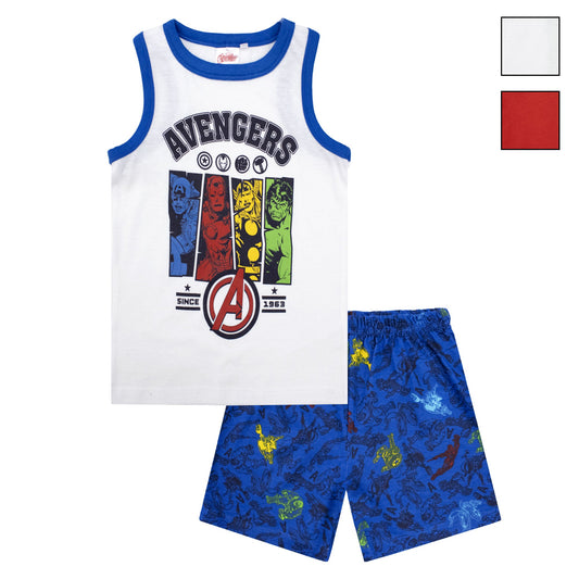 Pigiama bambino Marvel Avengers canotta e pantalone corto estivo cotone 6777