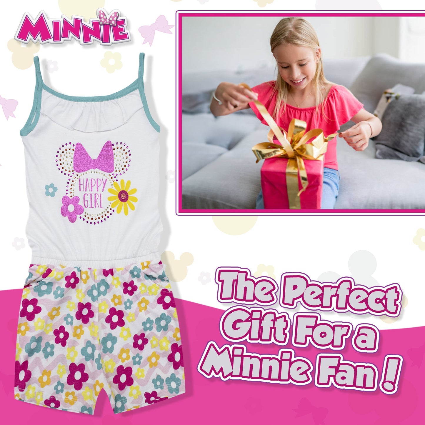 Abito bambina Disney Minnie Mouse vestitino stampato in cotone 6787