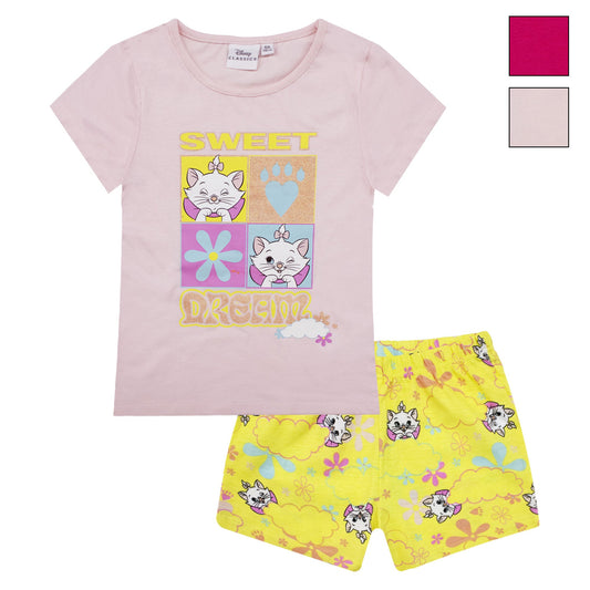 Pigiama bambina Disney Aristogatti Marie pantaloncino in cotone stampato 6788