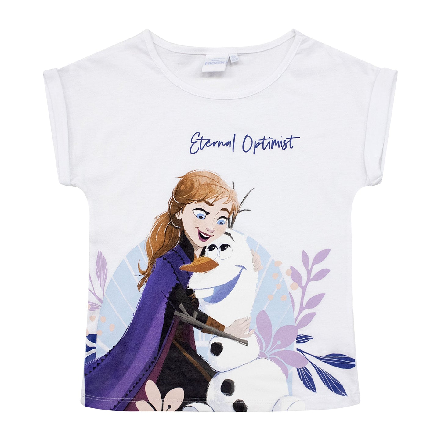 T-shirt Disney Frozen Elsa Olaf maglia maniche corte bambina in cotone 6789