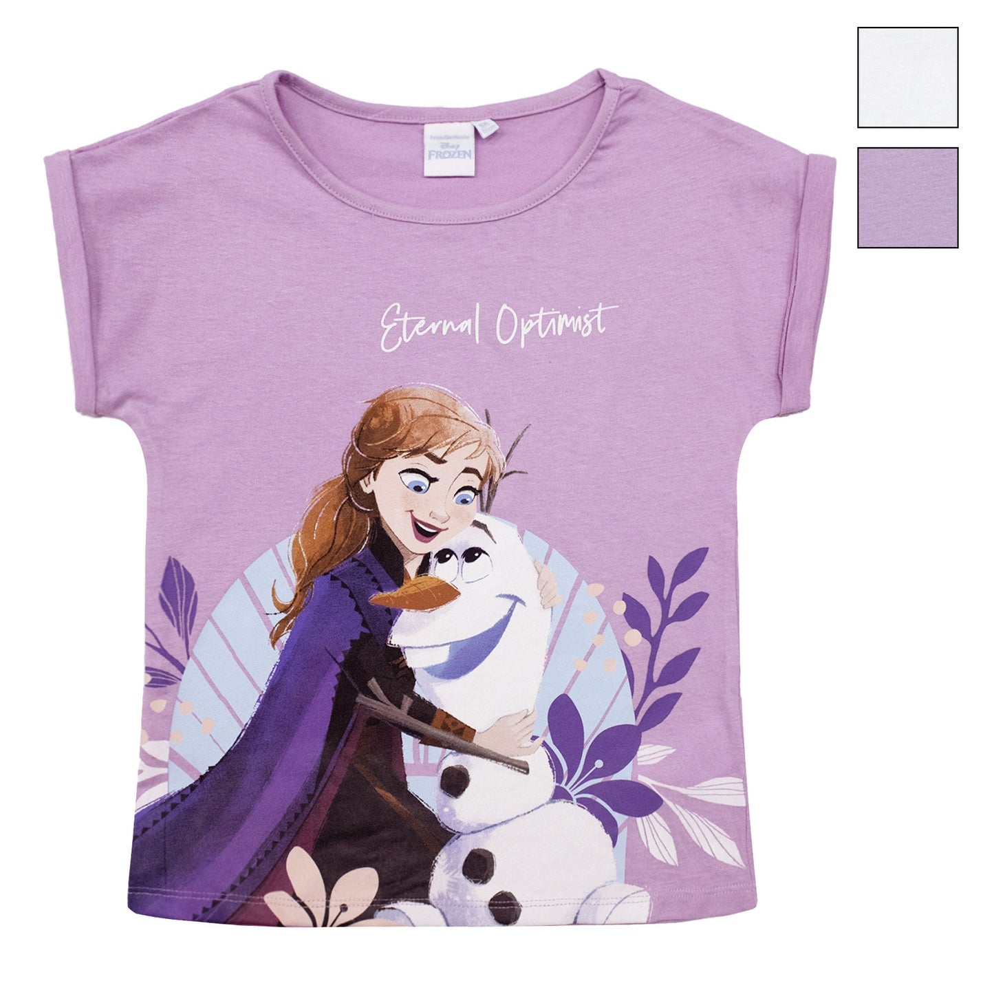T-shirt Disney Frozen Elsa Olaf maglia maniche corte bambina in cotone 6789