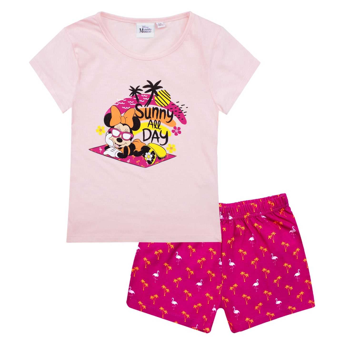 Pigiama bambina Disney Minnie Mouse corto pantaloncino in cotone stampato 6791