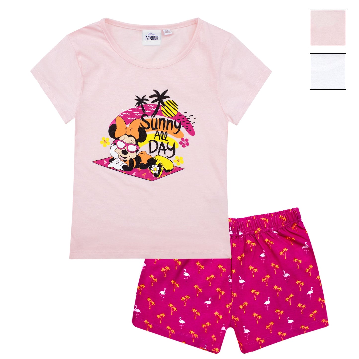 Pigiama bambina Disney Minnie Mouse corto pantaloncino in cotone stampato 6791