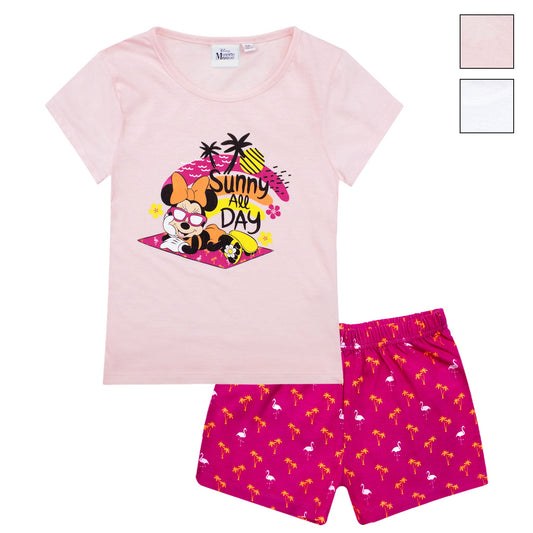 Pigiama bambina Disney Minnie Mouse corto pantaloncino in cotone stampato 6791