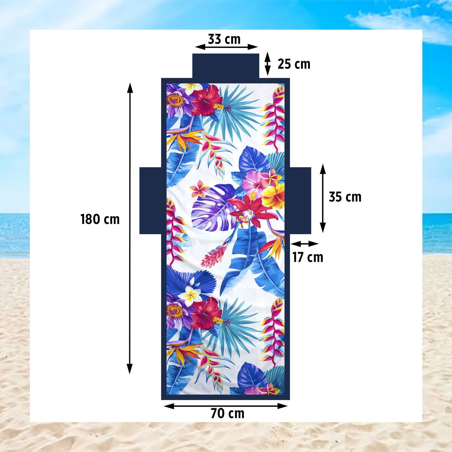 Telo mare microfibra coprilettino con elastici tasche e cuscino gonfiabile 6799