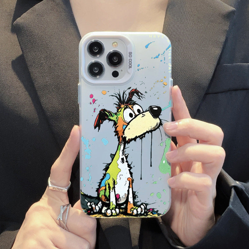 Simple Cartoon Color Silver Phone Case