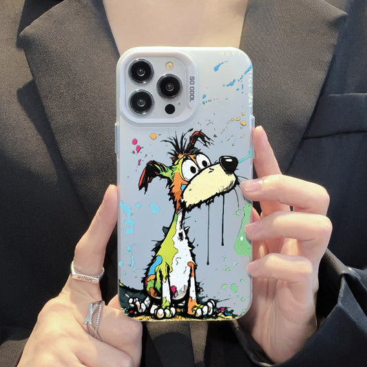 Simple Cartoon Color Silver Phone Case