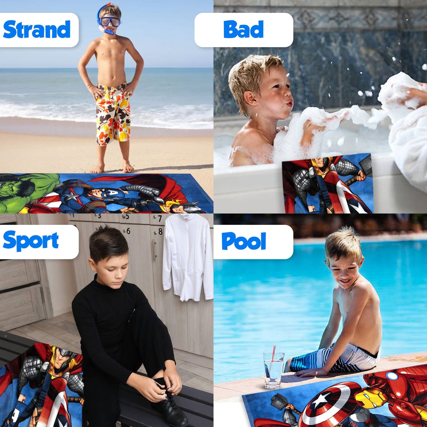 Telo mare Marvel Avengers in cotone 70x140cm asciugamano piscina 6817