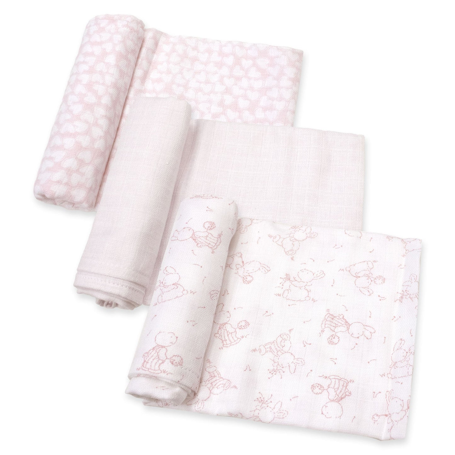 Mussole per neonato in cotone quadrati teli multiuso in garza 3 pezzi 6821