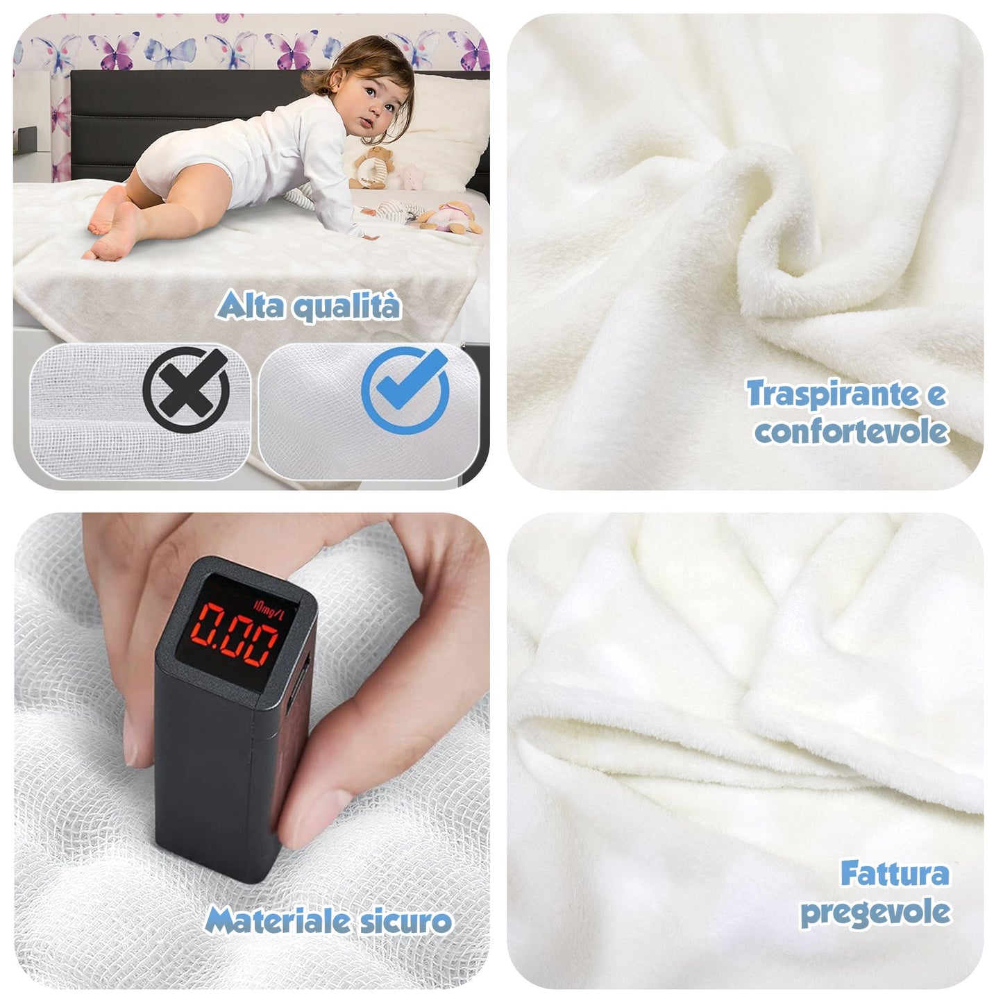 Copertina Neonato Culla Lettino coperta in pile stampata 100x140cm bambini 6584