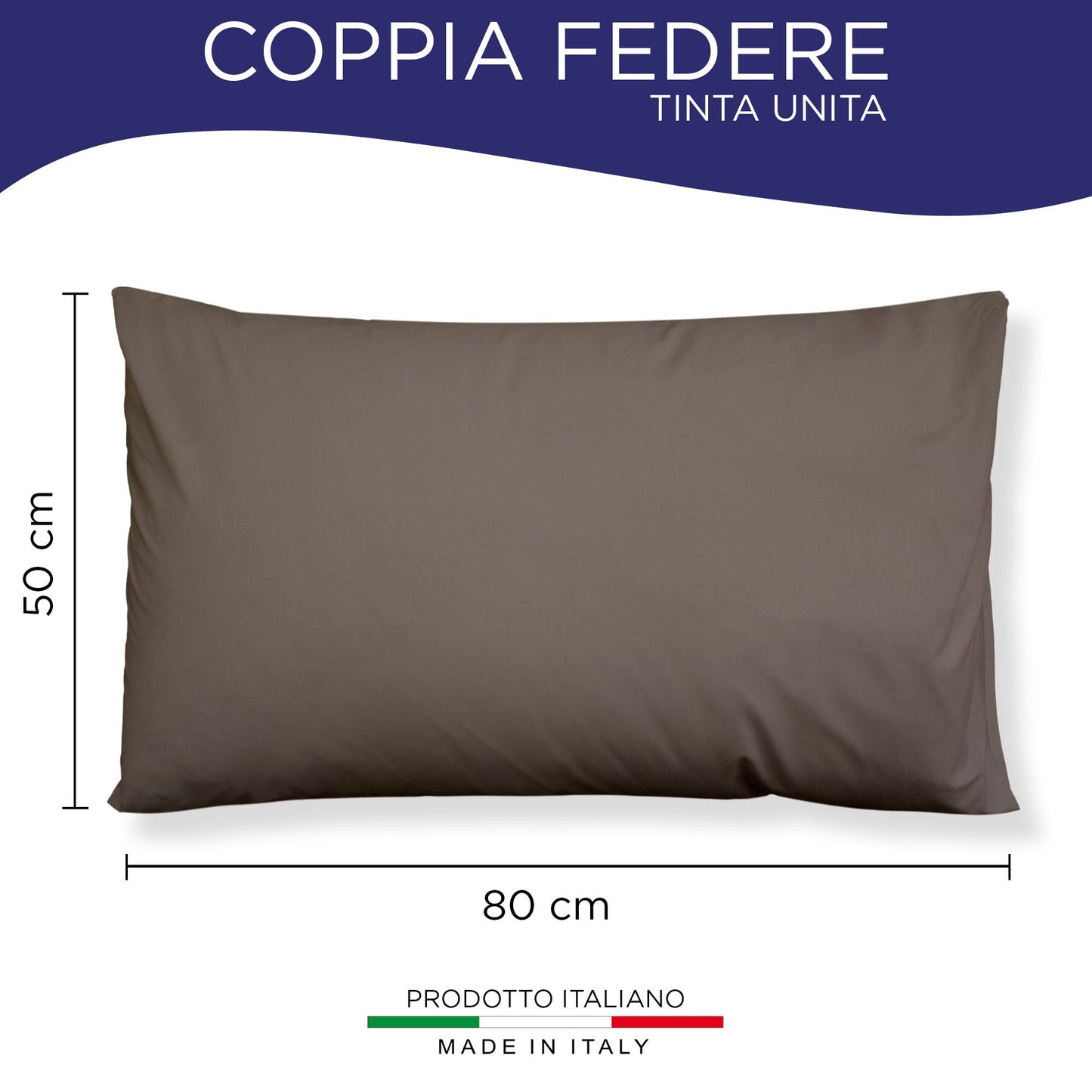 Coppia federe cuscini letto Copricuscini per guanciale in tinta unita 6860