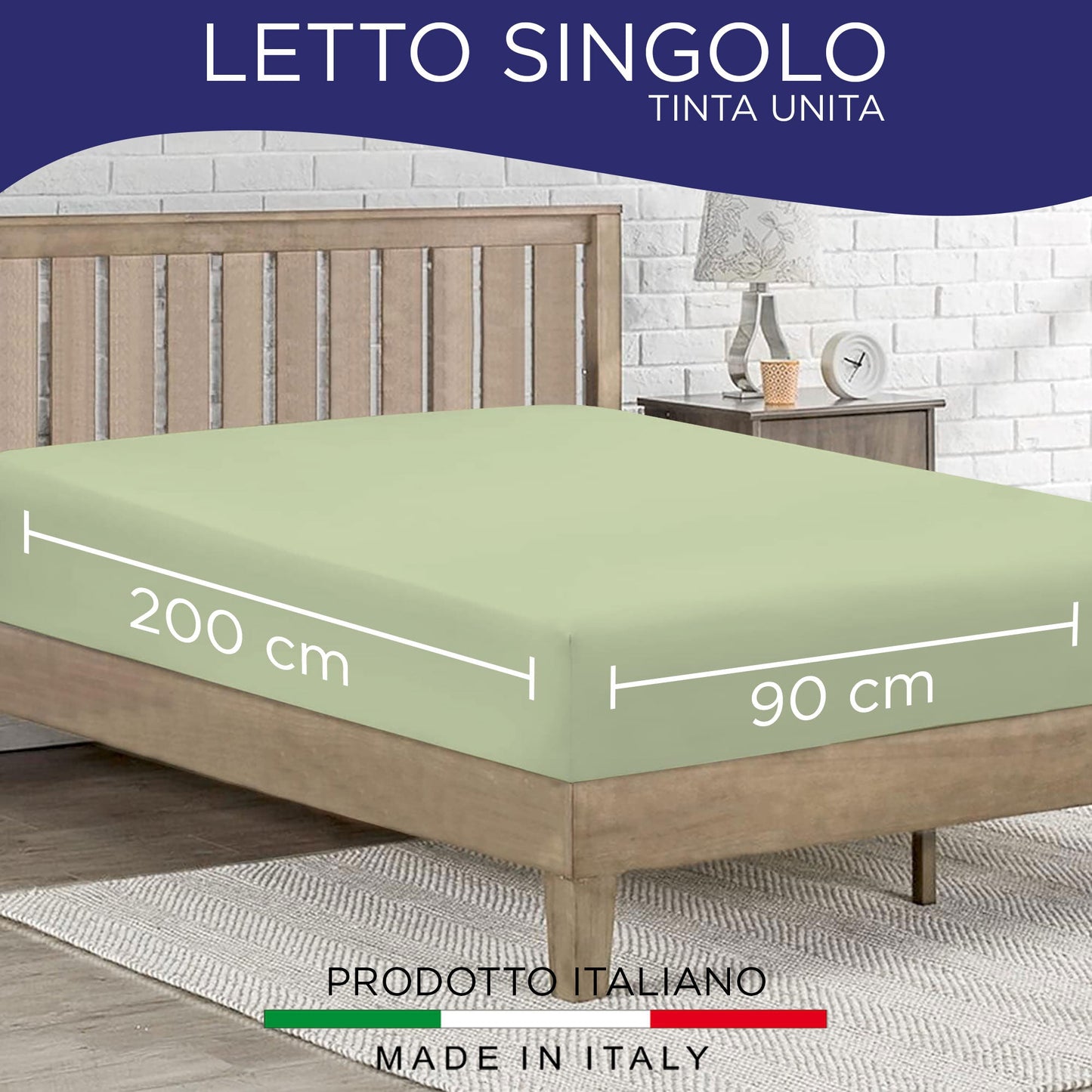 Lenzuolo sotto con angoli elasticizzati singolo in tinta unita 6861