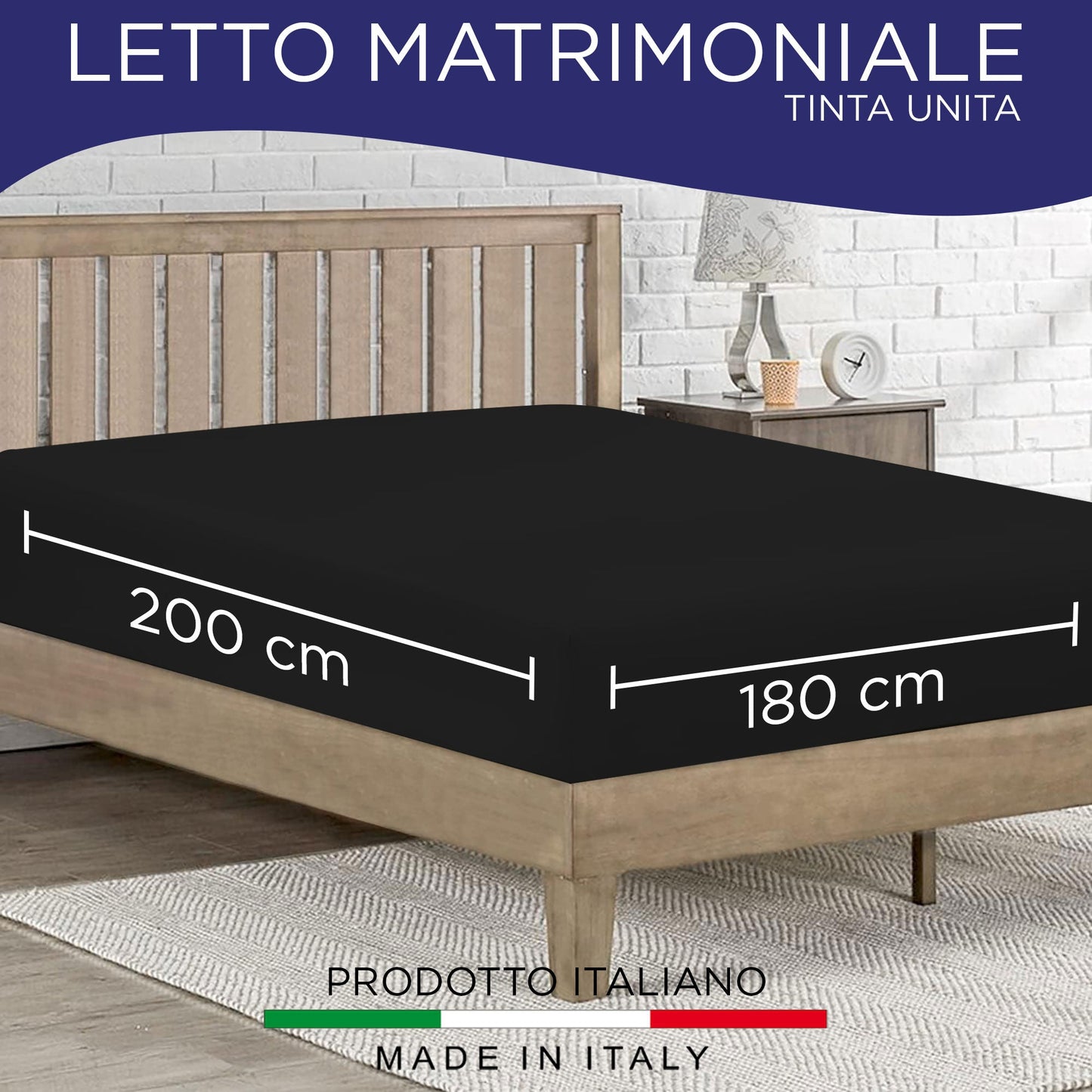 Lenzuolo sotto con angoli elasticizzati matrimoniale in tinta unita 6863