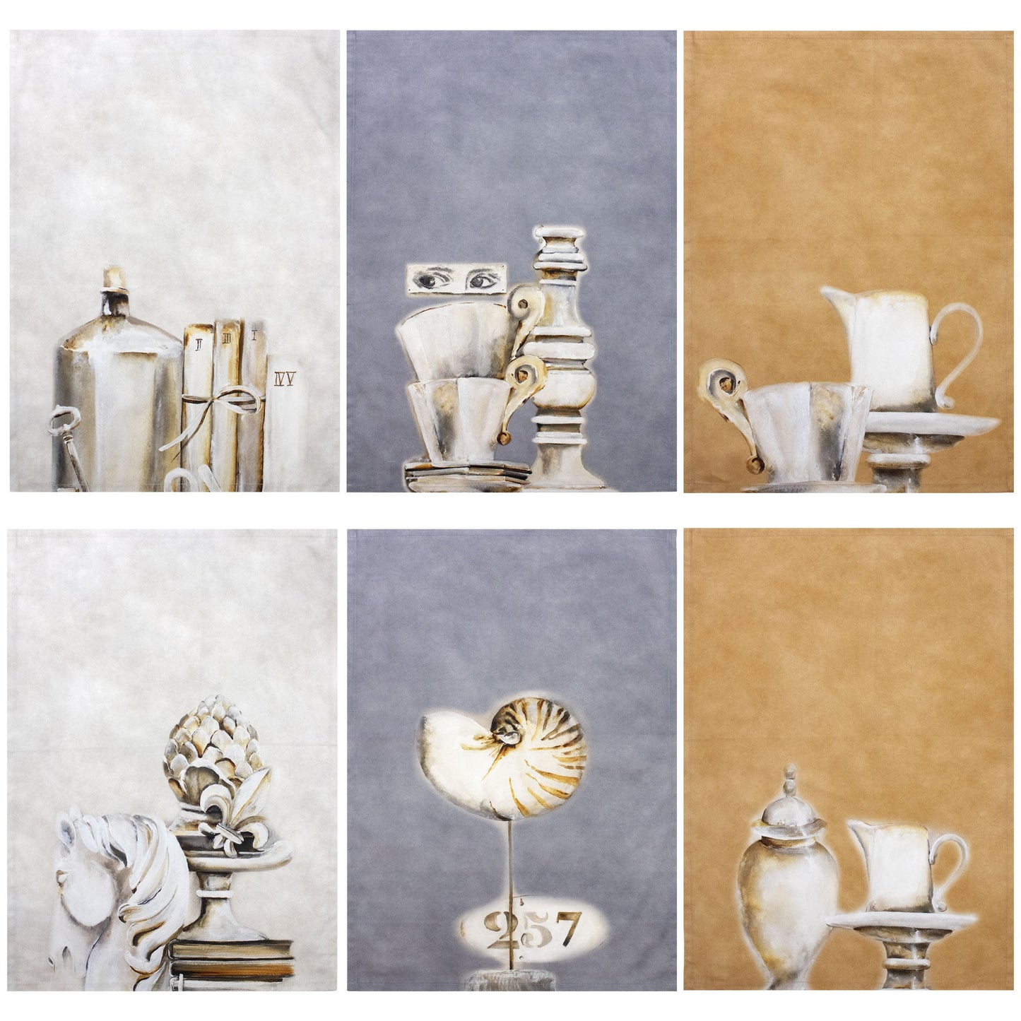 Set 6 Strofinacci cucina arte canovacci in cotone 6873