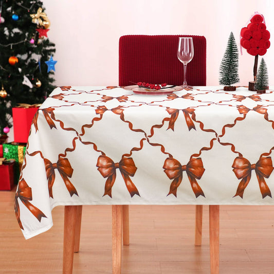 Tovaglia Natalizia 24 posti antimacchia fiocco Natale impermeabile no stiro 6910